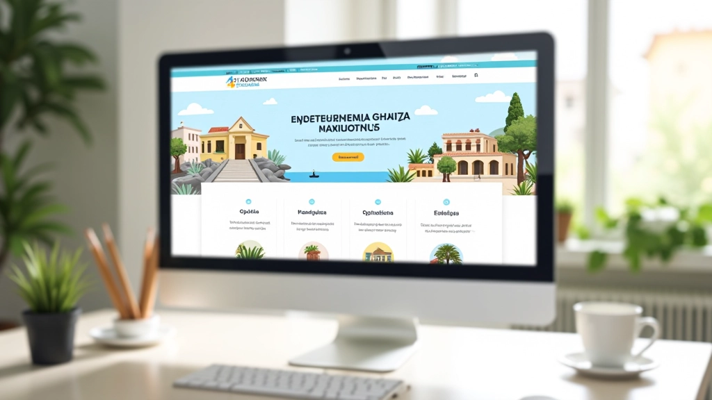 Σύγχρονη τουριστική ιστοσελίδα με διπλή γλώσσα σε όμορφο περιβάλλον